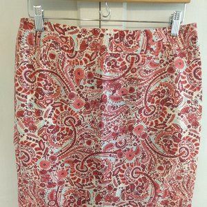 LOFT Paisley Pencil Skirt - Size 8